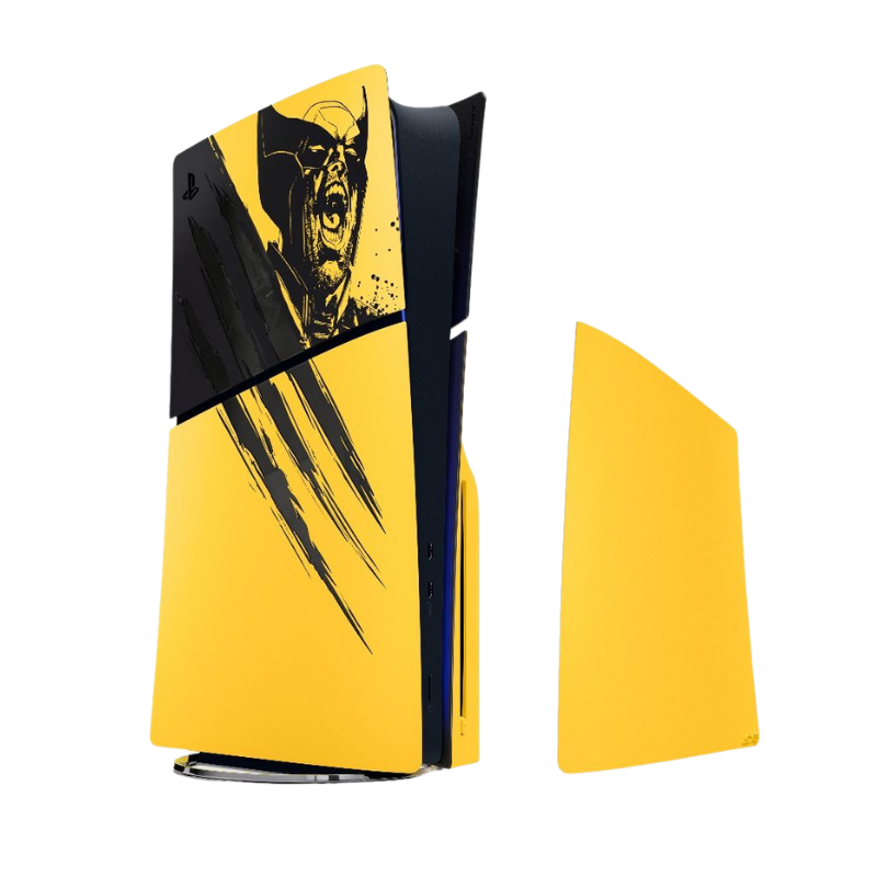 Sony PlayStation 5 Slim Wolverine Battle Yellow Console Cover