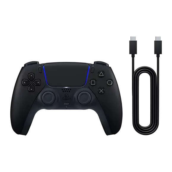PS5 DualSense Wireless Controller - Midnight Black & USB Cable for PC