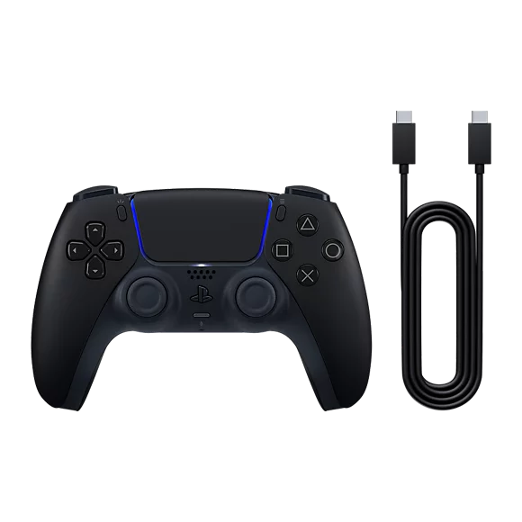 PS5 DualSense Wireless Controller - Midnight Black & USB Cable for PC